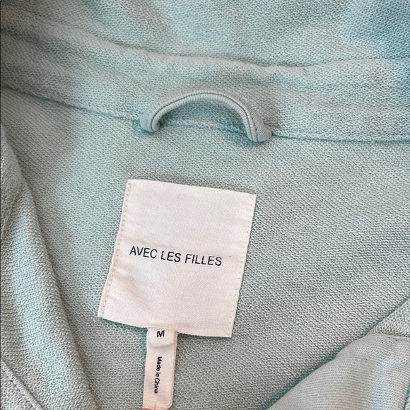 Avec Les Filles Sea-foam Teal Green Terry Shacket Size Medium - Picture 3 of 12